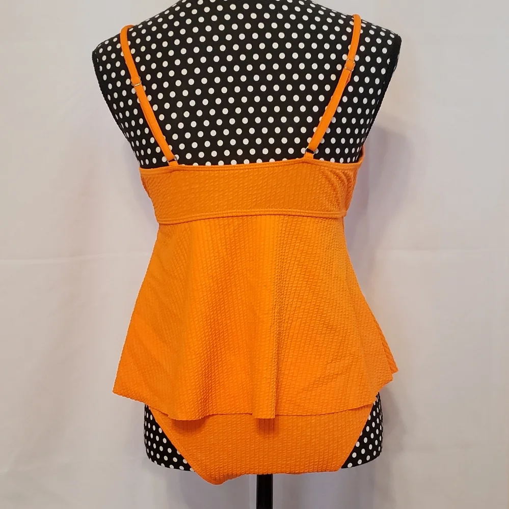 Shein Neon Orange Two-piece Swimsuit Adjustable Straps - Picture 4 of 16